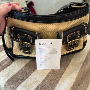 Coach Black and Tan Shoulder Bag